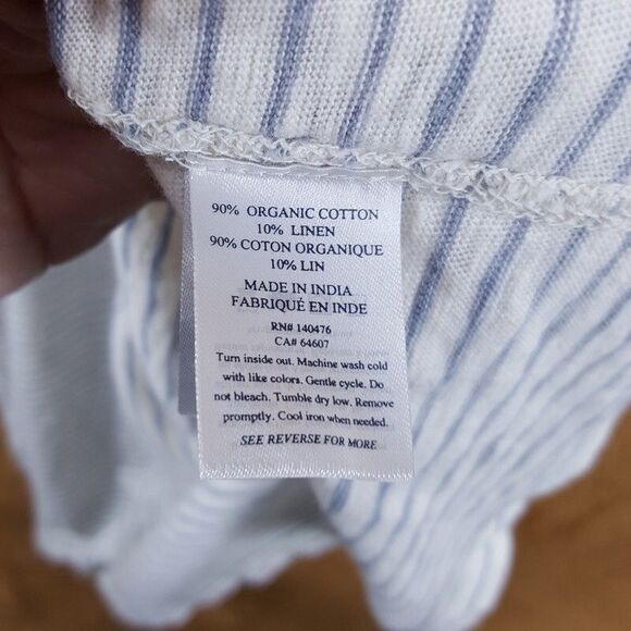 FAHERTY Shirt Mens XXL Cream Stripe Pullover Short Sleeve TRADEWINDS HENLEY $98 - Picture 6 of 9